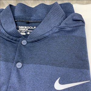 Nike Golf Dri Fit Mock Neck Blue Shirt M